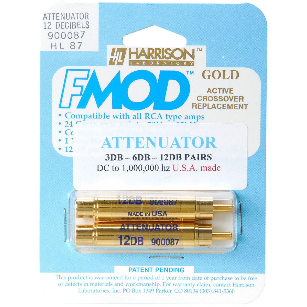 Harrison Labs 12 dB RCA Line Level Audio Attenuator Pair